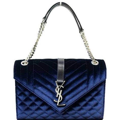 YSL Velvet Tri Quilted Envelope Shoulder Bag 